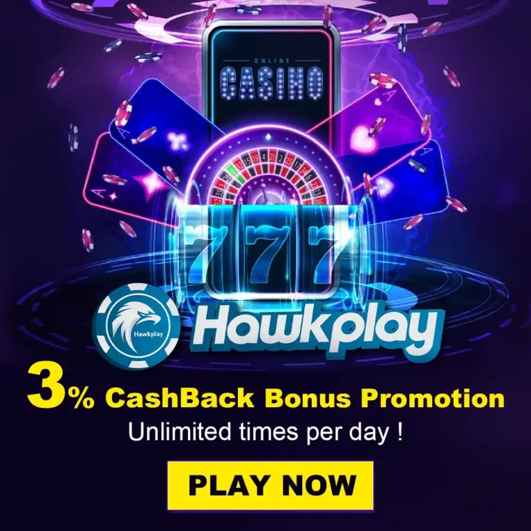 Hawkplay : 3% Deposit Bonus! Unlimited times per day!